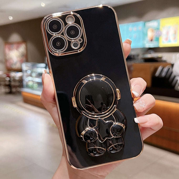 Embrace Stars Electroplating Astronaut Holder Phone Case, For iPhone 17e / 16e, For iPhone 17 Pro...