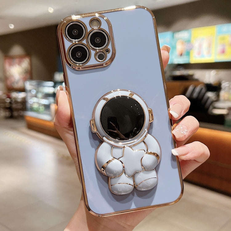 Embrace Stars Electroplating Astronaut Holder Phone Case, For iPhone 17e / 16e, For iPhone 17 Pro...
