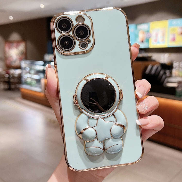Embrace Stars Electroplating Astronaut Holder Phone Case, For iPhone 17e / 16e, For iPhone 17 Pro...
