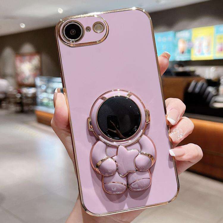 Embrace Stars Electroplating Astronaut Holder Phone Case, For iPhone 17e / 16e, For iPhone 17 Pro...