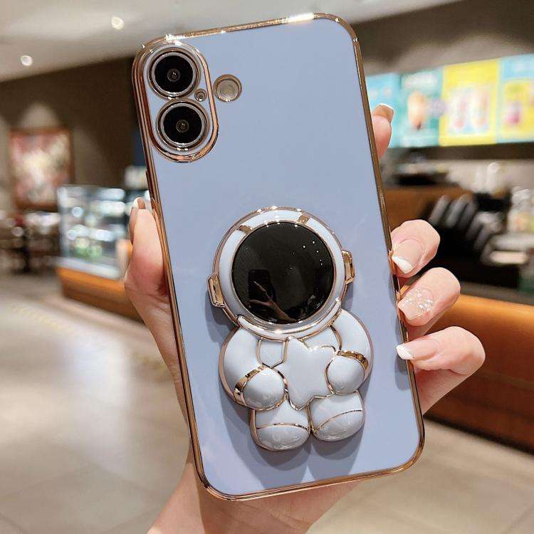 Embrace Stars Electroplating Astronaut Holder Phone Case, For iPhone 17e / 16e, For iPhone 17 Pro...