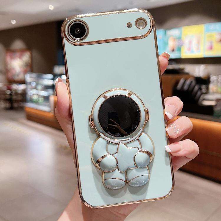 Embrace Stars Electroplating Astronaut Holder Phone Case, For iPhone 17e / 16e, For iPhone 17 Pro...