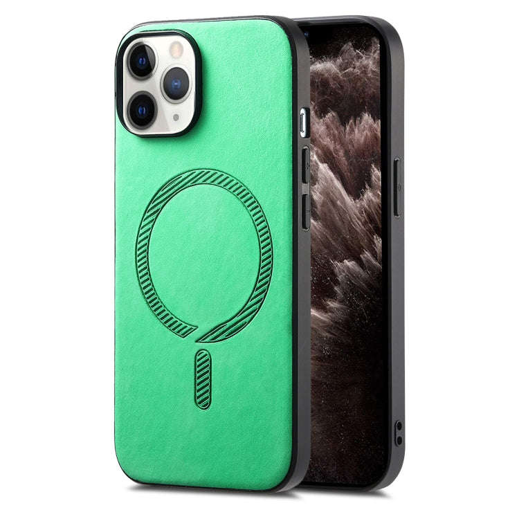 Solid Color Retro Magsafe PU Back Cover Phone Case, For iPhone 11 Pro Max, For iPhone 11, For iPh...