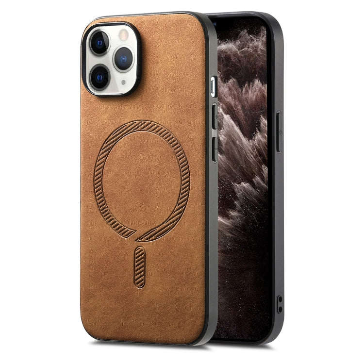 Solid Color Retro Magsafe PU Back Cover Phone Case, For iPhone 11 Pro Max, For iPhone 11, For iPh...
