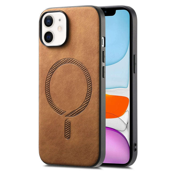 Solid Color Retro Magsafe PU Back Cover Phone Case, For iPhone 11 Pro Max, For iPhone 11, For iPh...
