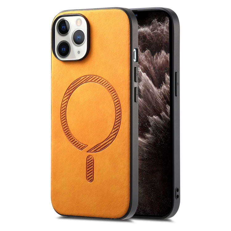 Solid Color Retro Magsafe PU Back Cover Phone Case, For iPhone 11 Pro Max, For iPhone 11, For iPh...