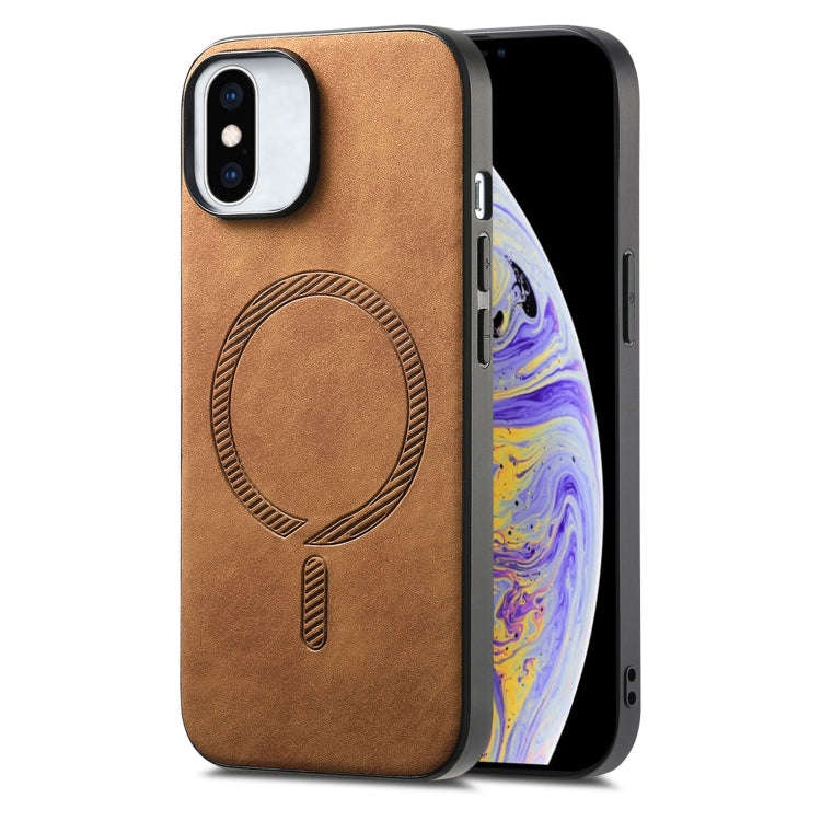 Solid Color Retro Magsafe PU Back Cover Phone Case, For iPhone 11 Pro Max, For iPhone 11, For iPh...