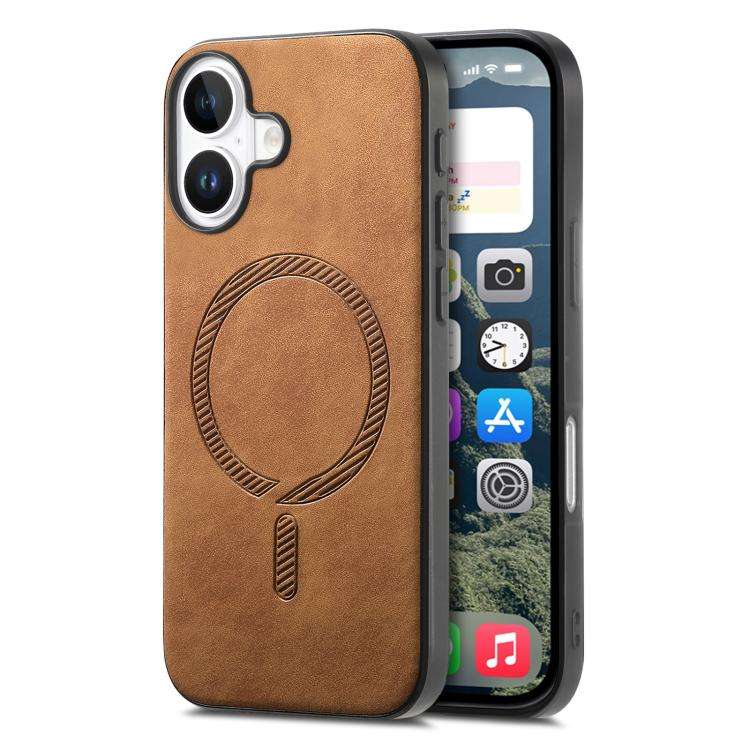 Solid Color Retro Magsafe PU Back Cover Phone Case, For iPhone 17e / 16e, For iPhone 17 Pro Max, ...