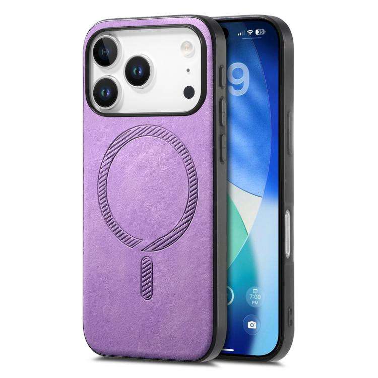 Solid Color Retro Magsafe PU Back Cover Phone Case, For iPhone 17e / 16e, For iPhone 17 Pro Max, ...
