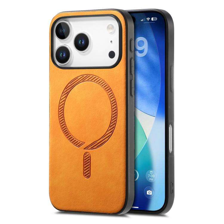 Solid Color Retro Magsafe PU Back Cover Phone Case, For iPhone 17e / 16e, For iPhone 17 Pro Max, ...