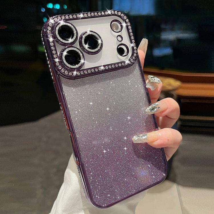 Diamond Gradient Glitter TPU Phone Case, For iPhone 17e / 16e, For iPhone 17 Pro Max, For iPhone ...