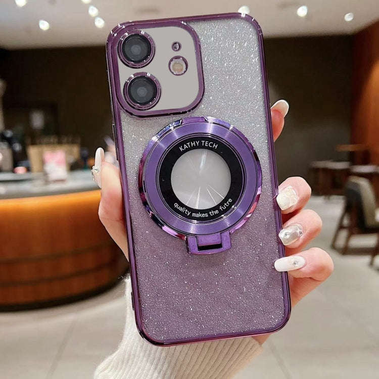 Electroplated Holder Gradient Glitter MagSafe Phone Case, For iPhone  12 Pro, For iPhone 12 mini,...