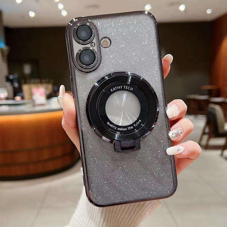 Electroplated Holder Gradient Glitter MagSafe Phone Case, For iPhone 17e / 16e, For iPhone 17 Pro...
