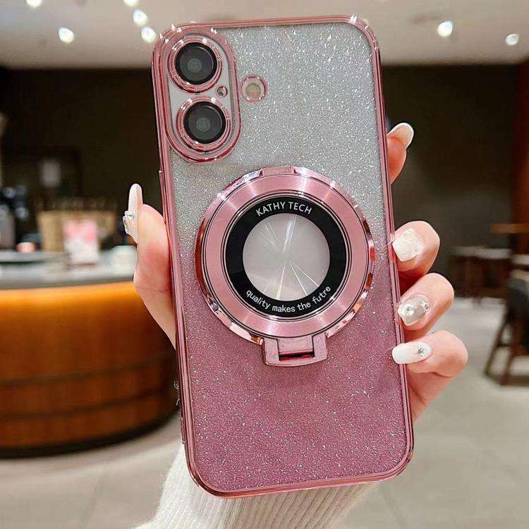 Electroplated Holder Gradient Glitter MagSafe Phone Case, For iPhone 17e / 16e, For iPhone 17 Pro...