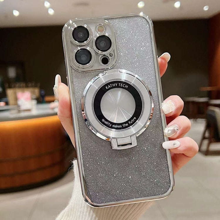 Electroplated Holder Gradient Glitter MagSafe Phone Case, For iPhone 17e / 16e, For iPhone 17 Pro...
