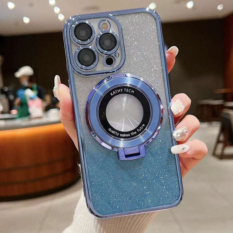 Electroplated Holder Gradient Glitter MagSafe Phone Case, For iPhone 17e / 16e, For iPhone 17 Pro...