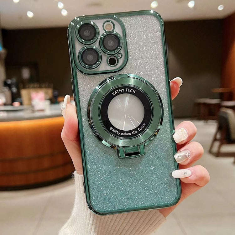 Electroplated Holder Gradient Glitter MagSafe Phone Case, For iPhone 17e / 16e, For iPhone 17 Pro...