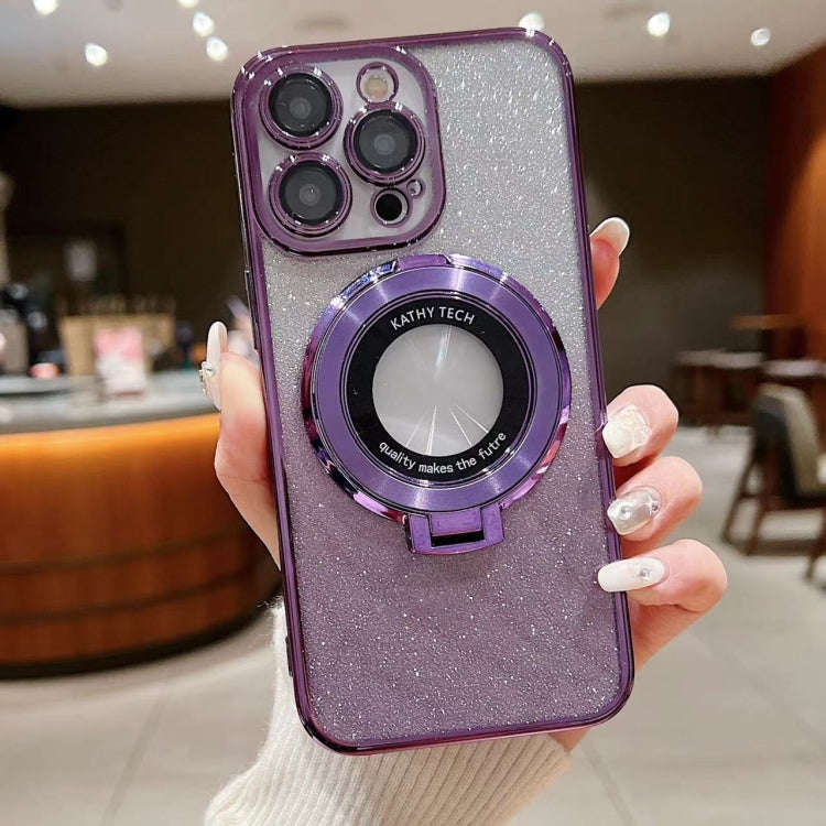 Electroplated Holder Gradient Glitter MagSafe Phone Case, For iPhone 17e / 16e, For iPhone 17 Pro...