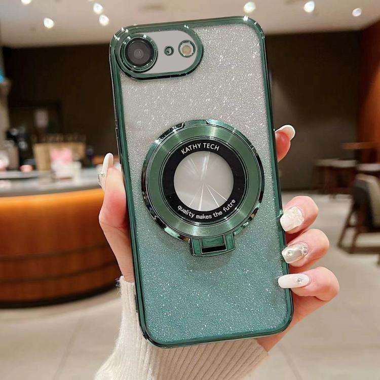 Electroplated Holder Gradient Glitter MagSafe Phone Case, For iPhone 17e / 16e, For iPhone 17 Pro...