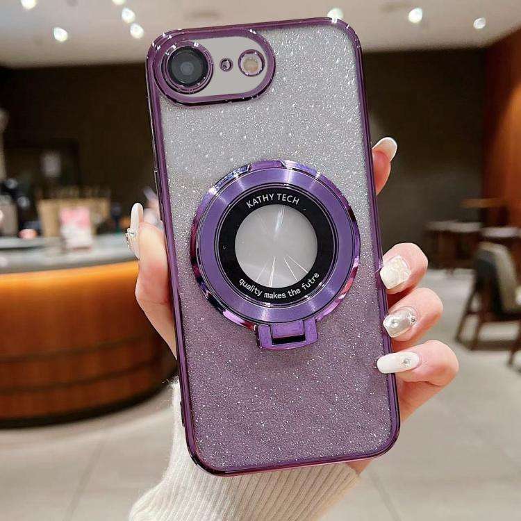 Electroplated Holder Gradient Glitter MagSafe Phone Case, For iPhone 17e / 16e, For iPhone 17 Pro...