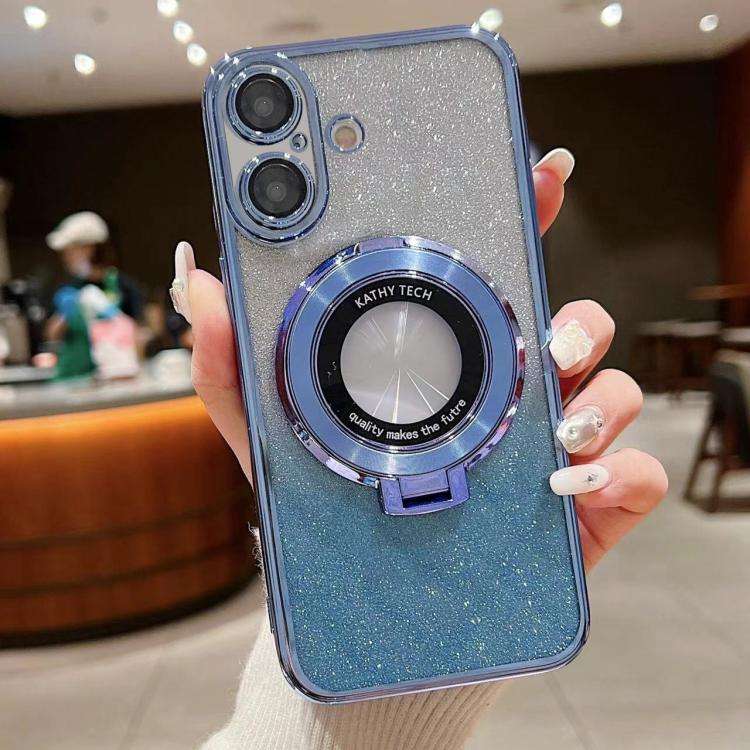 Electroplated Holder Gradient Glitter MagSafe Phone Case, For iPhone 17e / 16e, For iPhone 17 Pro...