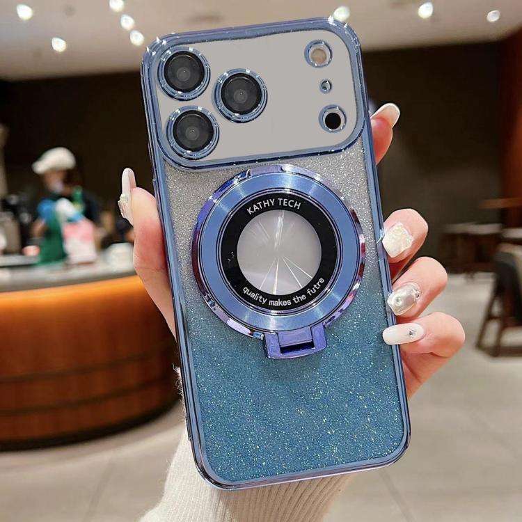 Electroplated Holder Gradient Glitter MagSafe Phone Case, For iPhone 17e / 16e, For iPhone 17 Pro...