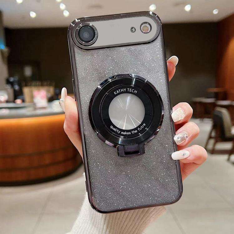 Electroplated Holder Gradient Glitter MagSafe Phone Case, For iPhone 17e / 16e, For iPhone 17 Pro...