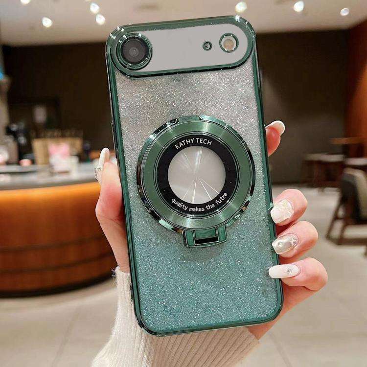 Electroplated Holder Gradient Glitter MagSafe Phone Case, For iPhone 17e / 16e, For iPhone 17 Pro...