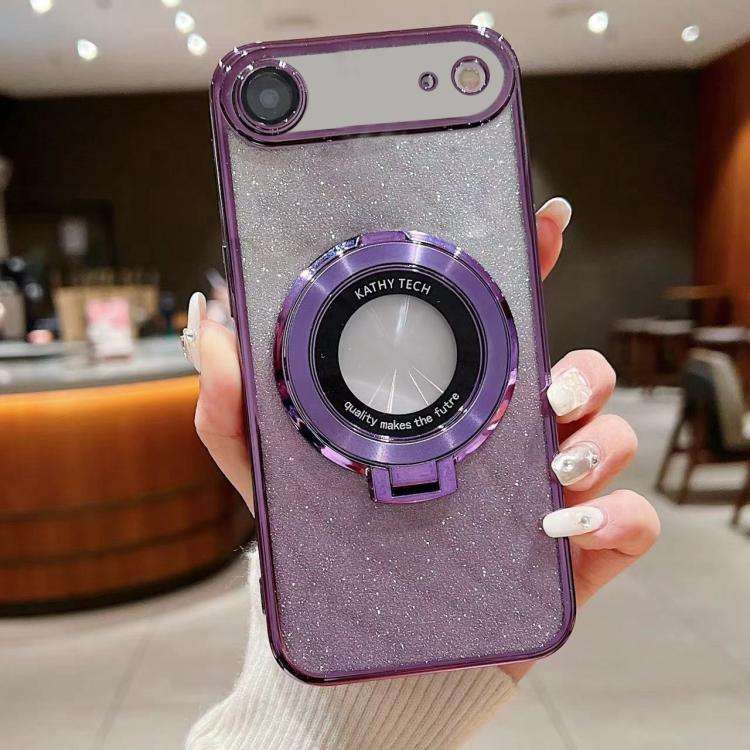 Electroplated Holder Gradient Glitter MagSafe Phone Case, For iPhone 17e / 16e, For iPhone 17 Pro...