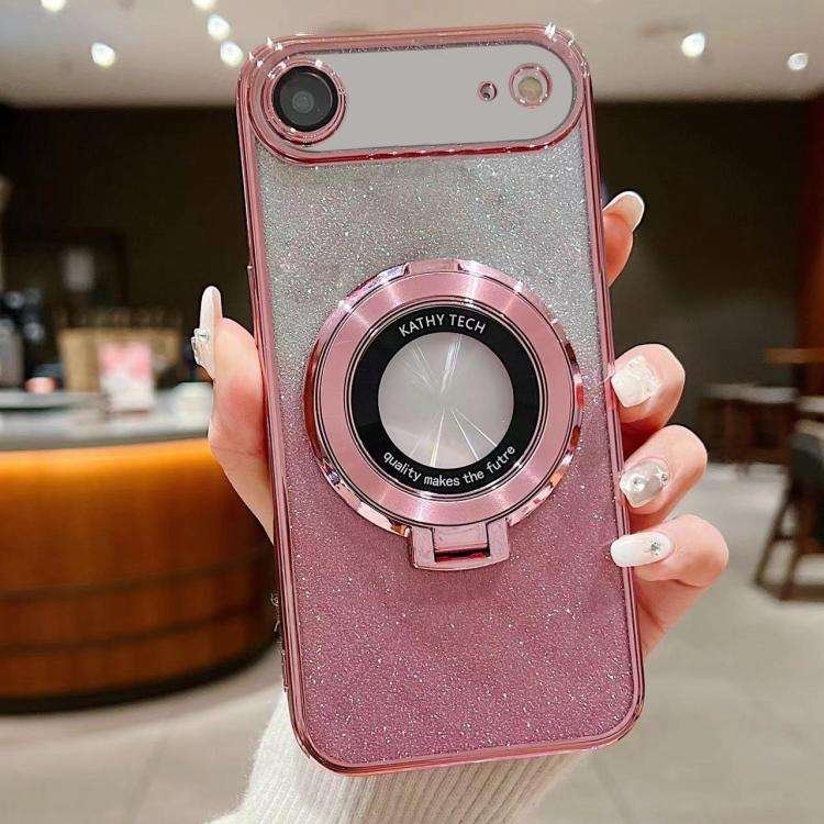 Electroplated Holder Gradient Glitter MagSafe Phone Case, For iPhone 17e / 16e, For iPhone 17 Pro...