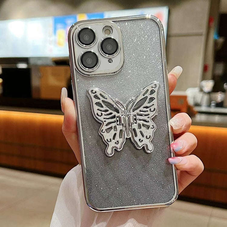 Electroplated Gradient Glitter 3D Butterfly TPU Phone Case, For iPhone 11 Pro, For iPhone X / XS,...