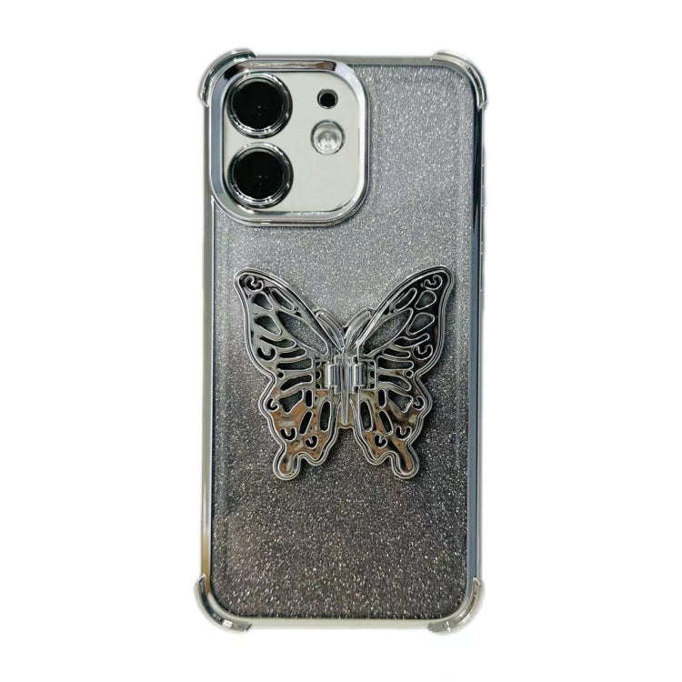 Electroplated Glitter 3D Butterfly Four-corner Shockproof TPU Phone Case, For iPhone 13 Pro Max, ...