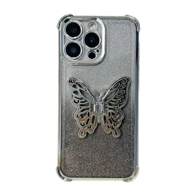 Electroplated Glitter 3D Butterfly Four-corner Shockproof TPU Phone Case, For iPhone 13 Pro Max, ...