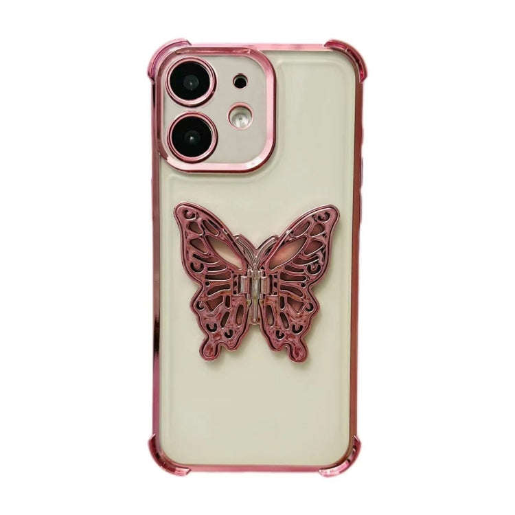 Electrpolated 3D Butterfly Holder TPU Phone Case, For iPhone 13 Pro Max, For iPhone 13 Pro, For i...