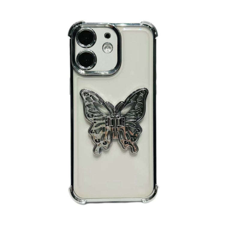 Electrpolated 3D Butterfly Holder TPU Phone Case, For iPhone 13 Pro Max, For iPhone 13 Pro, For i...