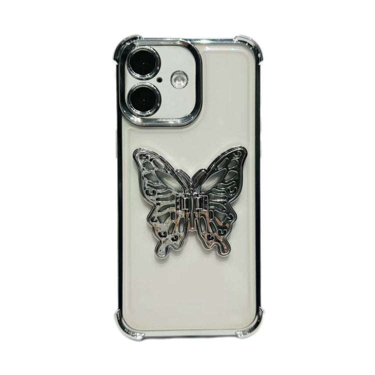 Electrpolated 3D Butterfly Holder TPU Phone Case, For iPhone 17e / 16e, For iPhone 17 Pro Max, Fo...