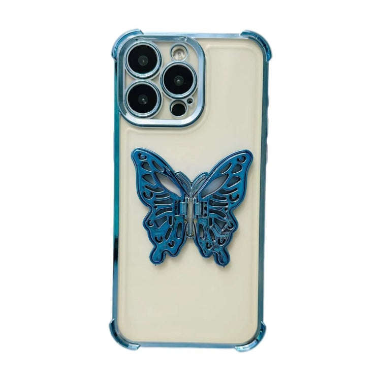 Electrpolated 3D Butterfly Holder TPU Phone Case, For iPhone 17e / 16e, For iPhone 17 Pro Max, Fo...