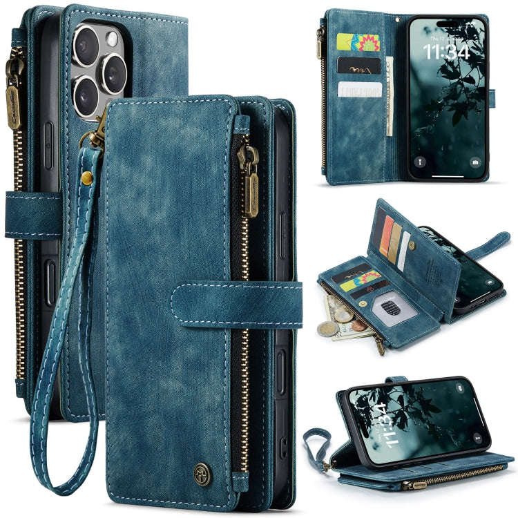 CaseMe C30 Card Slots Zipper Wallet Leather Phone Case, For iPhone 17e / 16e, For iPhone 17 Pro M...