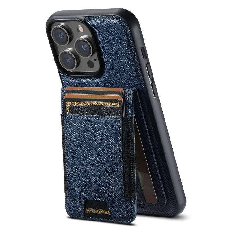 Suteni H17 Cross Grain Leather MagSafe Detachable Wallet Phone Case, For iPhone 14, For iPhone 14...