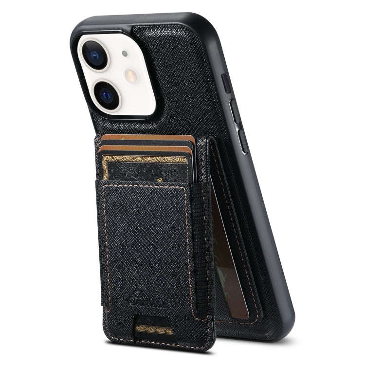 Suteni H17 Cross Grain Leather MagSafe Detachable Wallet Phone Case, For iPhone 14, For iPhone 14...
