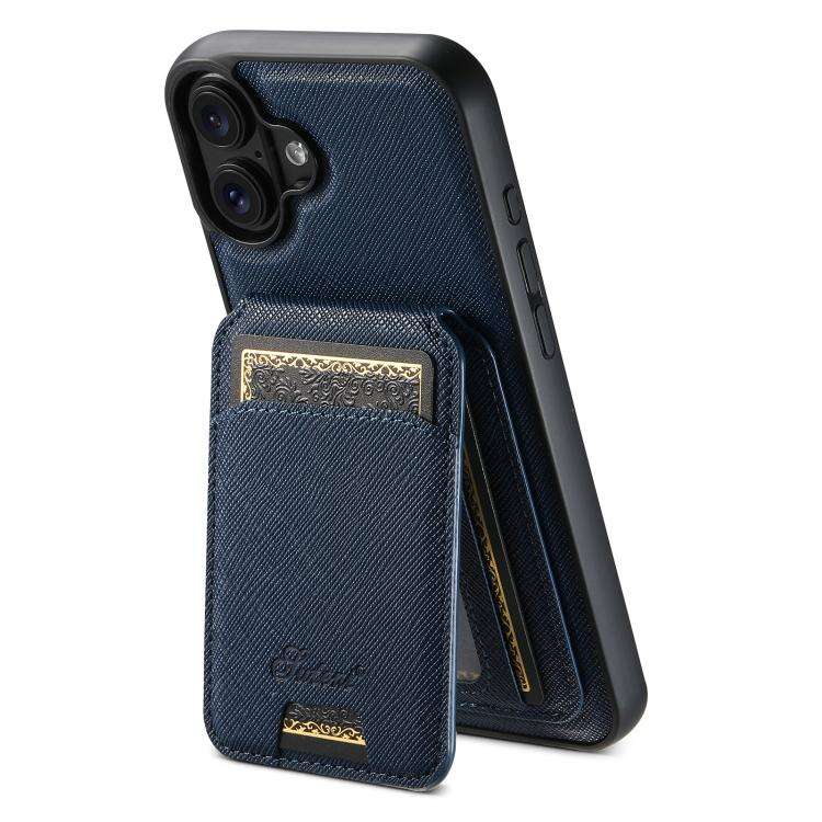 Suteni H18 Cross Grain MagSafe Wallet Leather Phone Case, For iPhone 18, For iPhone 18 Pro, For i...