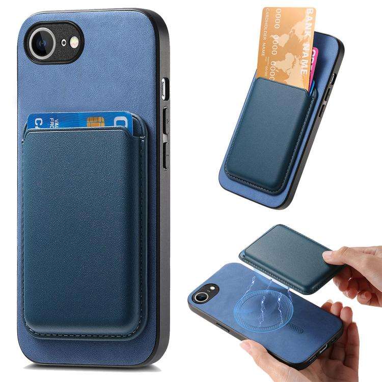 Retro Magsafe Card Bag PU Back Cover Phone Case, For iPhone 17e / 16e, For iPhone 17 Pro Max, For...