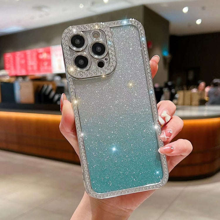 Diamond Gradient Glitter Plated TPU Phone Case, For iPhone 17 Pro Max, For iPhone 17 Pro, For iPh...