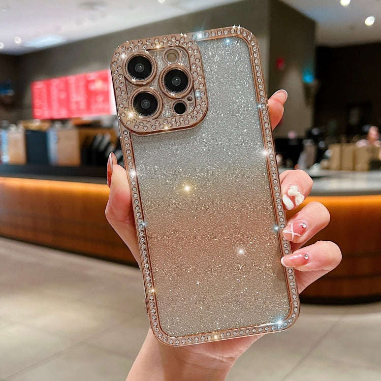 Diamond Gradient Glitter Plated TPU Phone Case, For iPhone 17 Pro Max, For iPhone 17 Pro, For iPh...