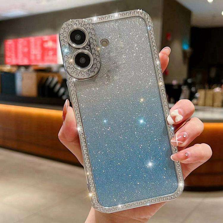 Diamond Gradient Glitter Plated TPU Phone Case, For iPhone 17 Pro Max, For iPhone 17 Pro, For iPh...