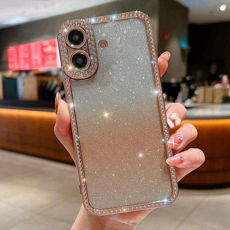Diamond Gradient Glitter Plated TPU Phone Case, For iPhone 17 Pro Max, For iPhone 17 Pro, For iPh...