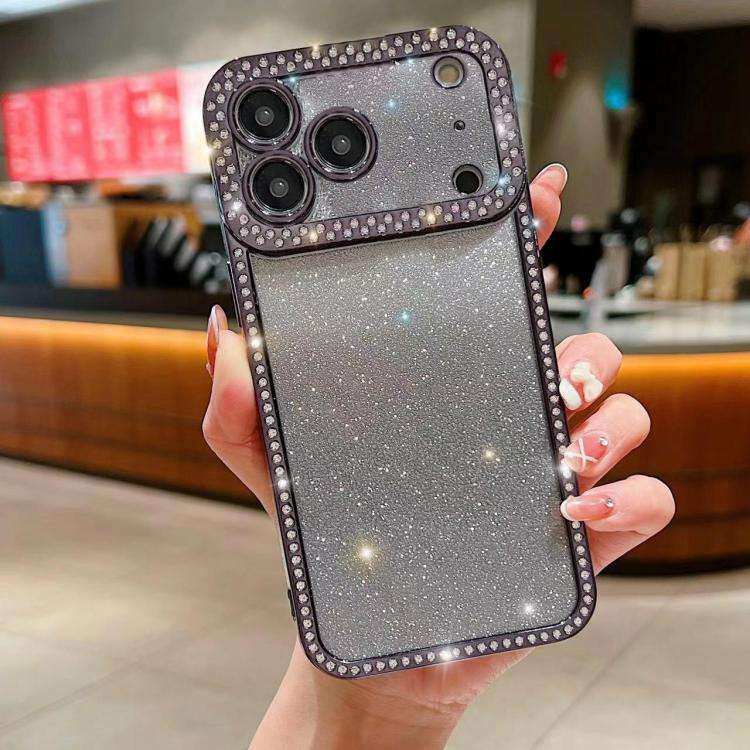 Diamond Gradient Glitter Plated TPU Phone Case, For iPhone 17 Pro Max, For iPhone 17 Pro, For iPh...
