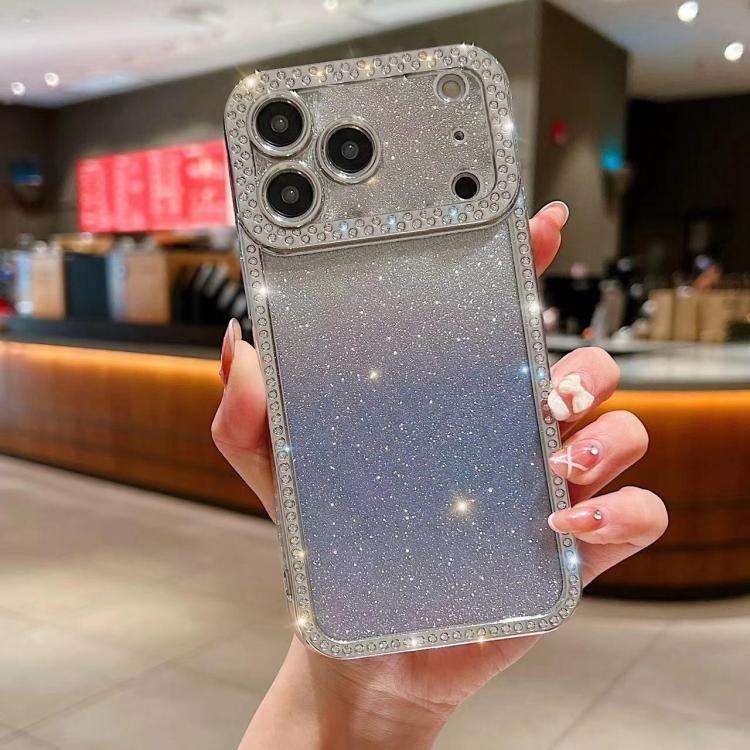Diamond Gradient Glitter Plated TPU Phone Case, For iPhone 17 Pro Max, For iPhone 17 Pro, For iPh...