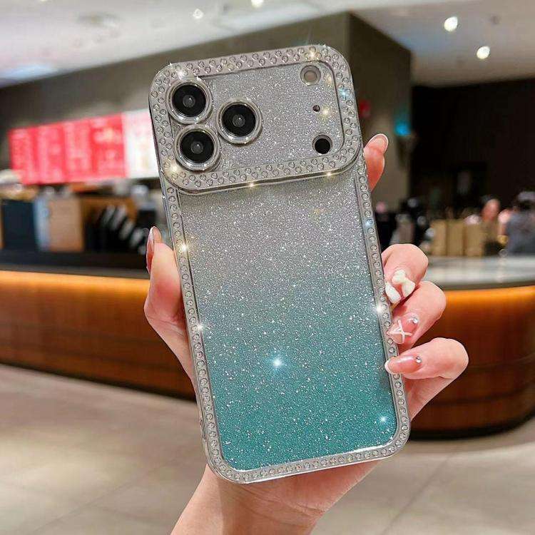 Diamond Gradient Glitter Plated TPU Phone Case, For iPhone 17 Pro Max, For iPhone 17 Pro, For iPh...