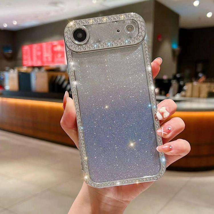 Diamond Gradient Glitter Plated TPU Phone Case, For iPhone 17 Pro Max, For iPhone 17 Pro, For iPh...
